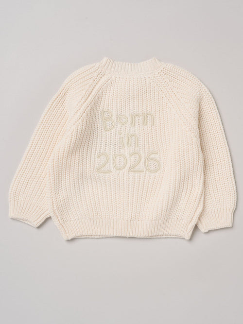 Dsiney Kidz - Rock-A-Bye Baby Boutique White Text Embroidered Knitted Cardigan image 1