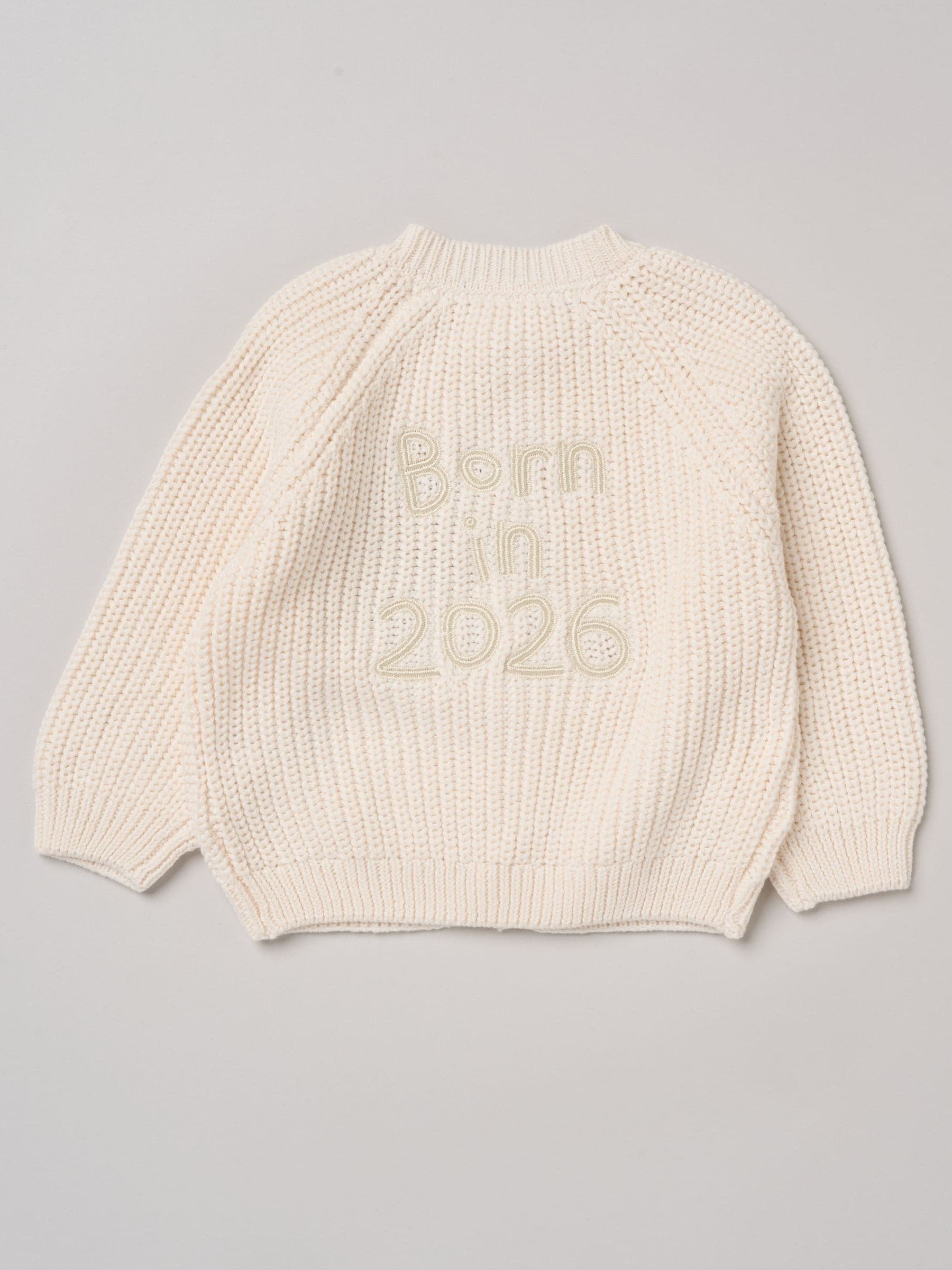 Dsiney Kidz - Rock-A-Bye Baby Boutique White Text Embroidered Knitted Cardigan image 1