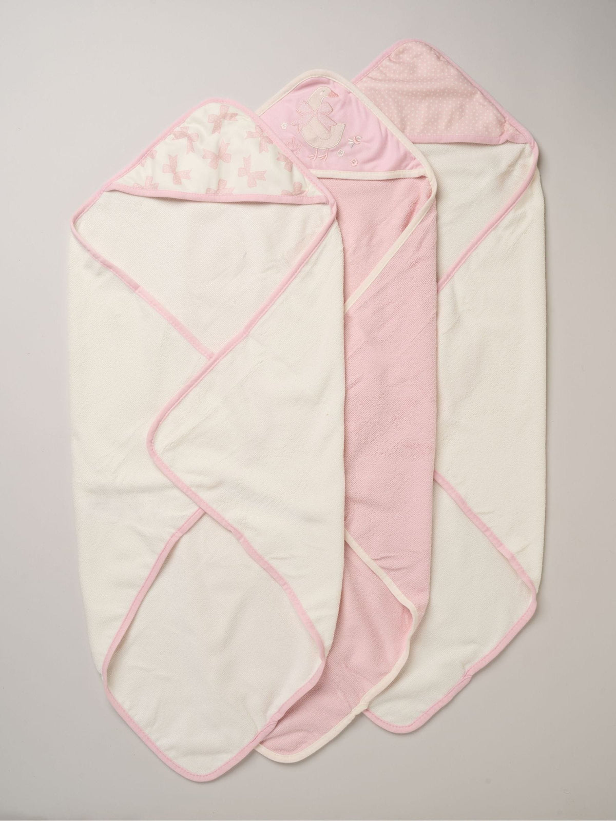 Rock-A-Bye Baby Boutique White Chalk Hooded Towels And Wash Cloth Set 3 Pack - image 3