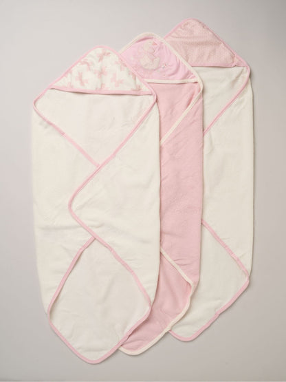 Rock-A-Bye Baby Boutique White Chalk Hooded Towels And Wash Cloth Set 3 Pack - image 3