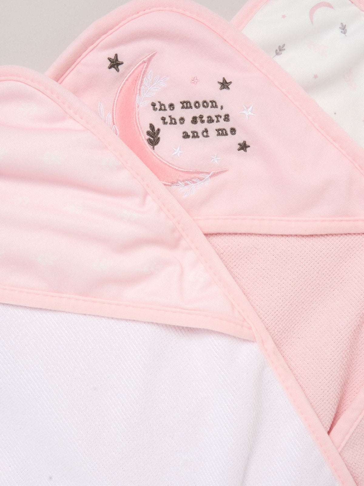 Rock-A-Bye Baby Boutique Baby Pink Hooded Towels And Wash Cloth Set 3 Pack - image 2