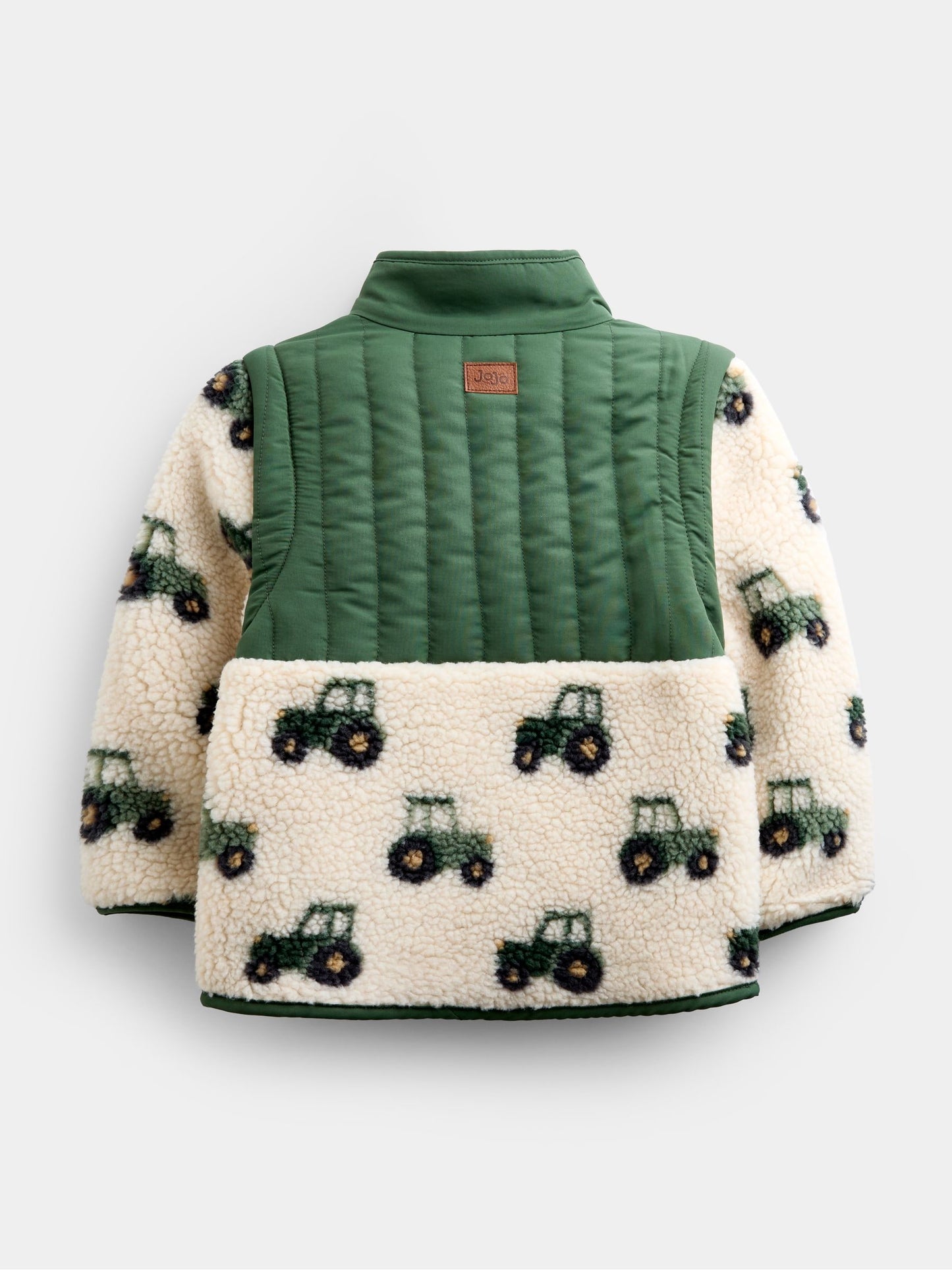Dsiney Kidz - Jojo Maman Bébé Khaki Green Tractor Zip-Off Sleeve 2-in-1 Borg Fleece image 4