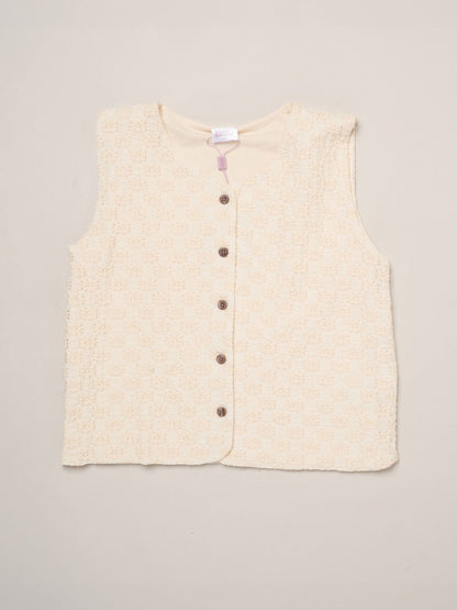 Miss Cream Textured Top Wide Leg Trouses And Scrunchie Outfit Set image 3