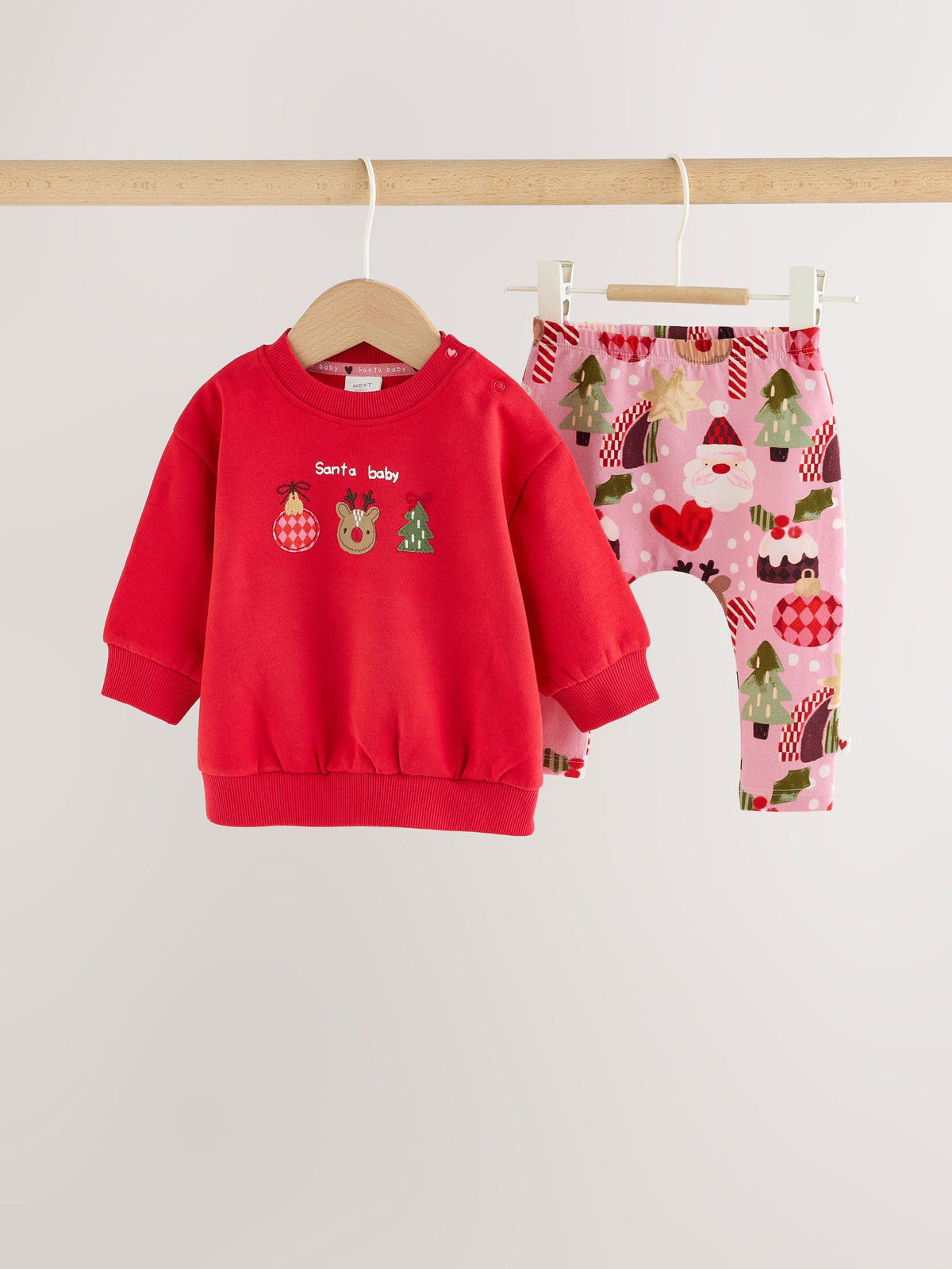 Red Christmas Character Baby Sweat Top And Leggings Set 2 Piece (0mths-2yrs) - image 1