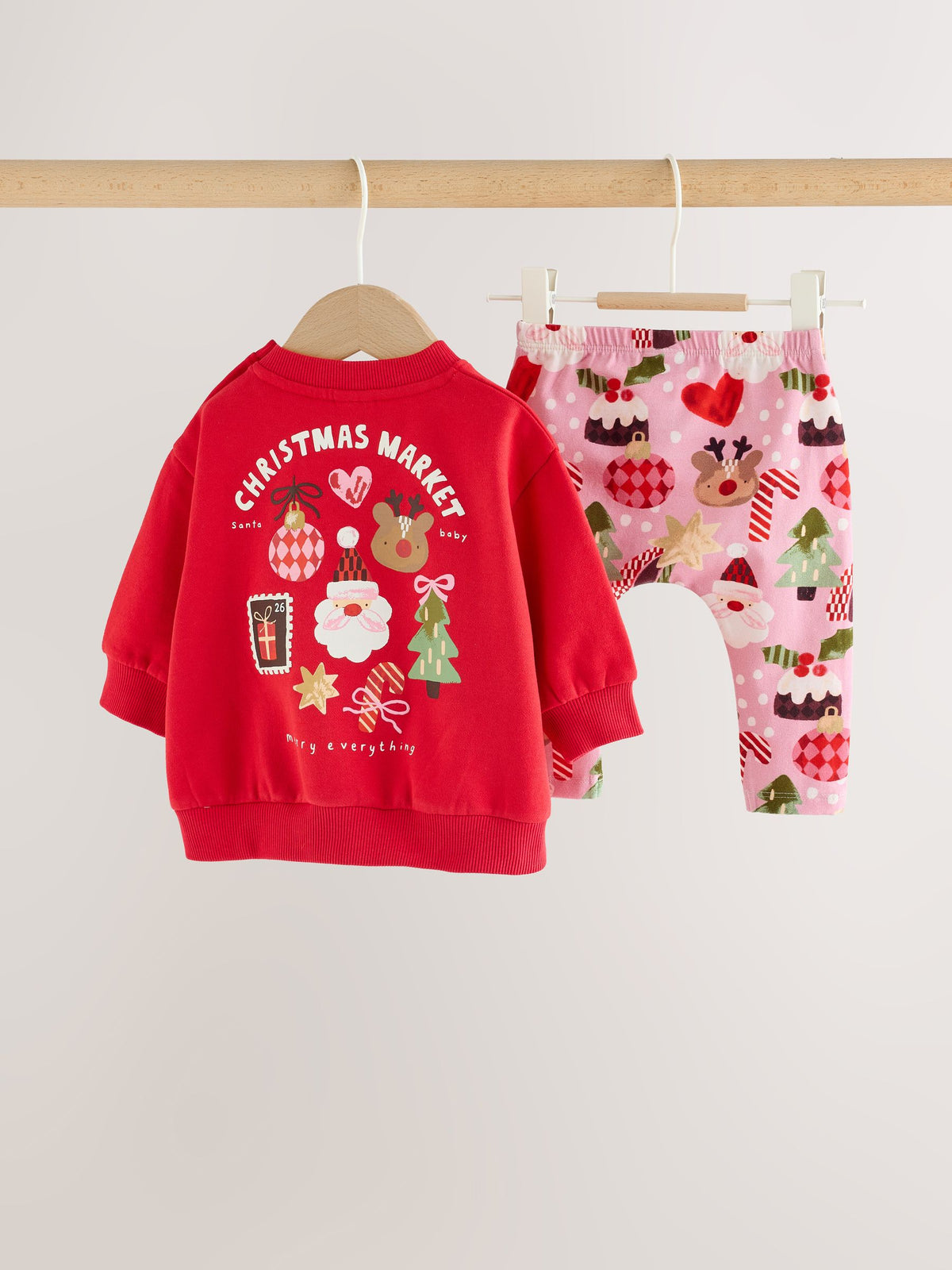 Red Christmas Character Baby Sweat Top And Leggings Set 2 Piece (0mths-2yrs) - image 2