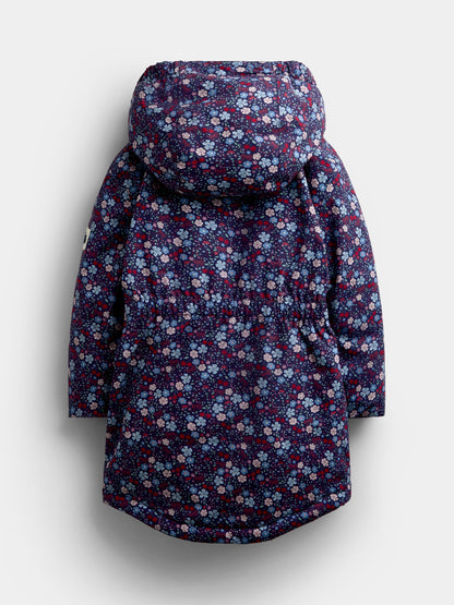 JoJo Maman Bébé Navy Ditsy Borg Lined Parka - image 3