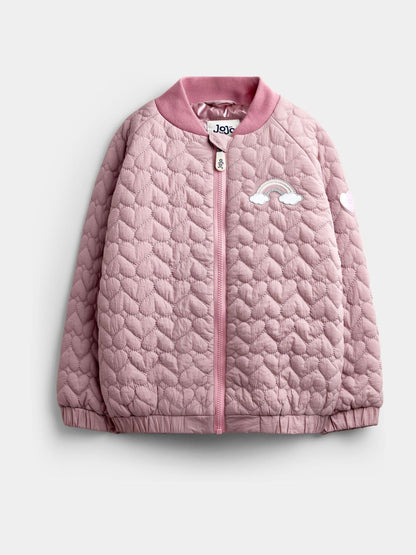 JoJo Maman Bébé Pink Unicorn Quilted Bomber Jacket - image 1