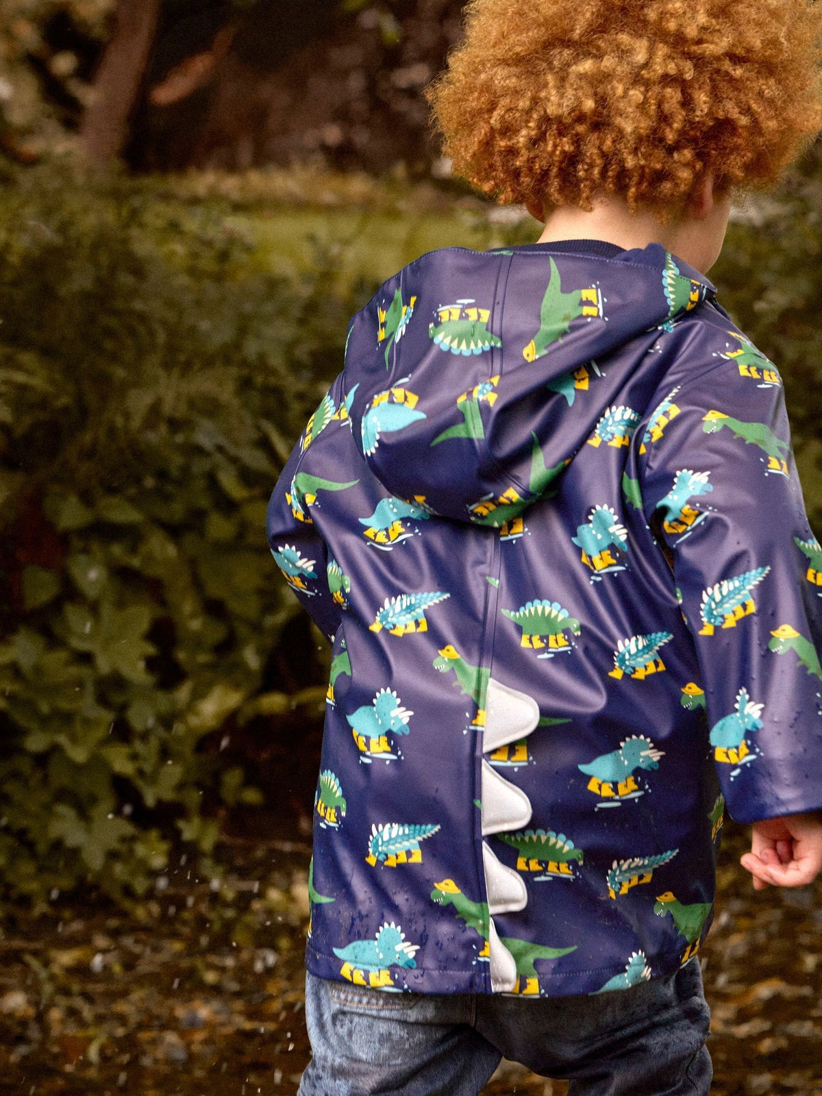 JoJo Maman Bébé Navy Blue Dinosaur Fleece Lined Fisherman Jacket - image 2