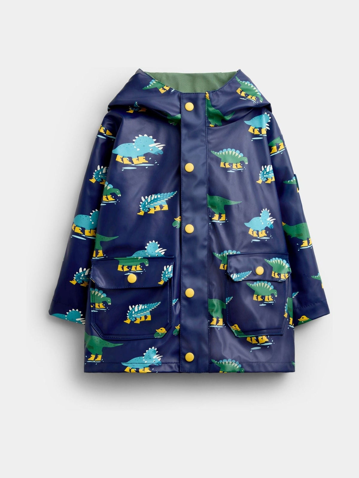 JoJo Maman Bébé Navy Blue Dinosaur Fleece Lined Fisherman Jacket - image 3