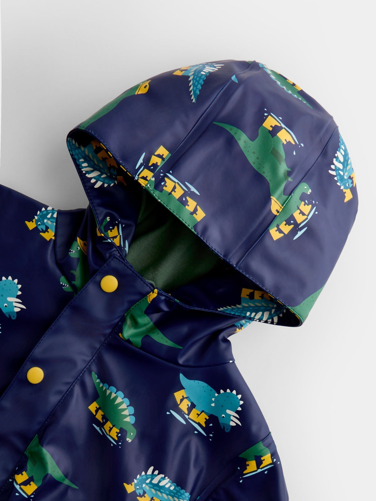 JoJo Maman Bébé Navy Blue Dinosaur Fleece Lined Fisherman Jacket - image 5