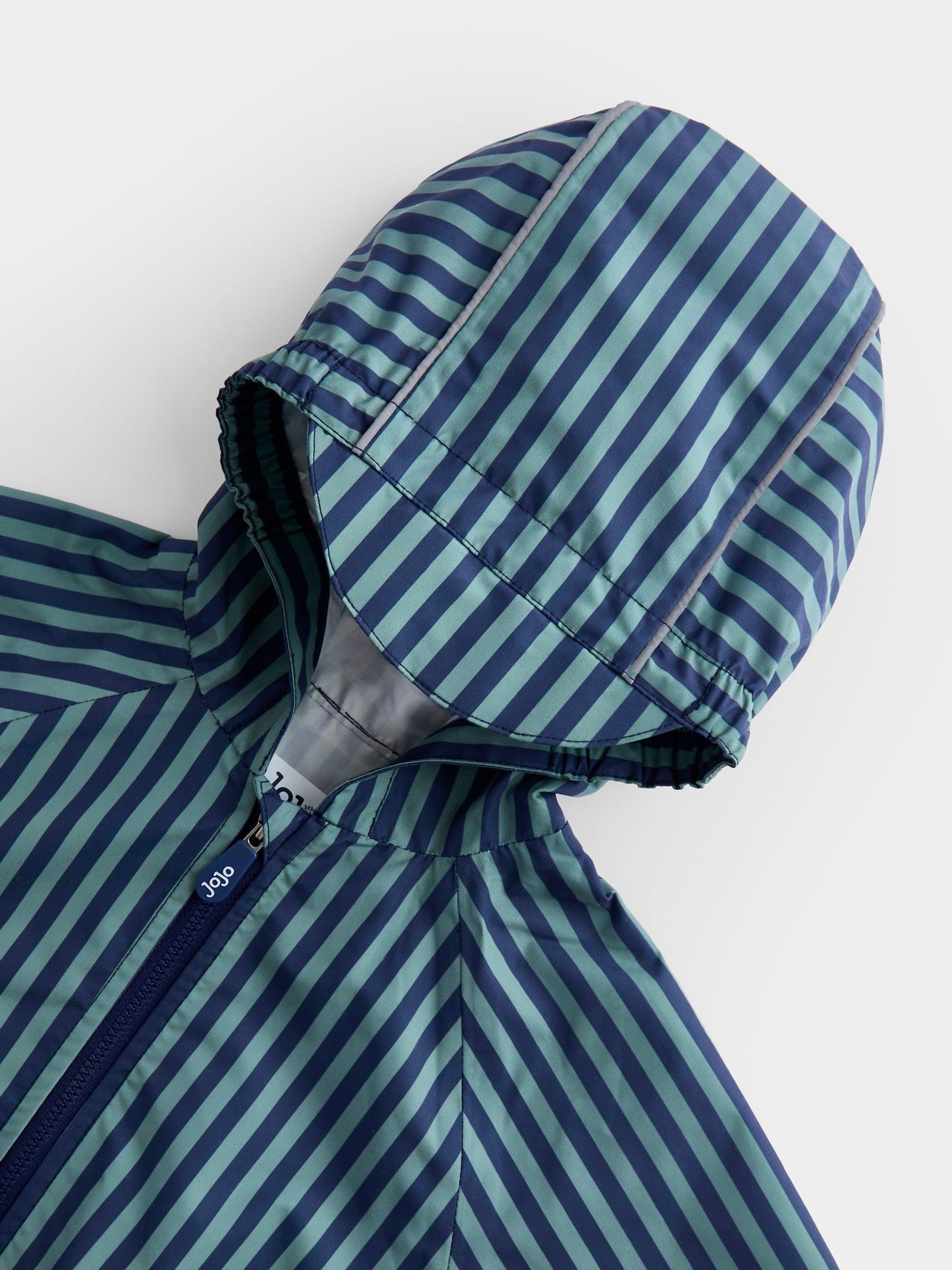 Dsiney Kidz - JoJo Maman Bébé Green Stripe Waterproof Packaway Jacket image 4