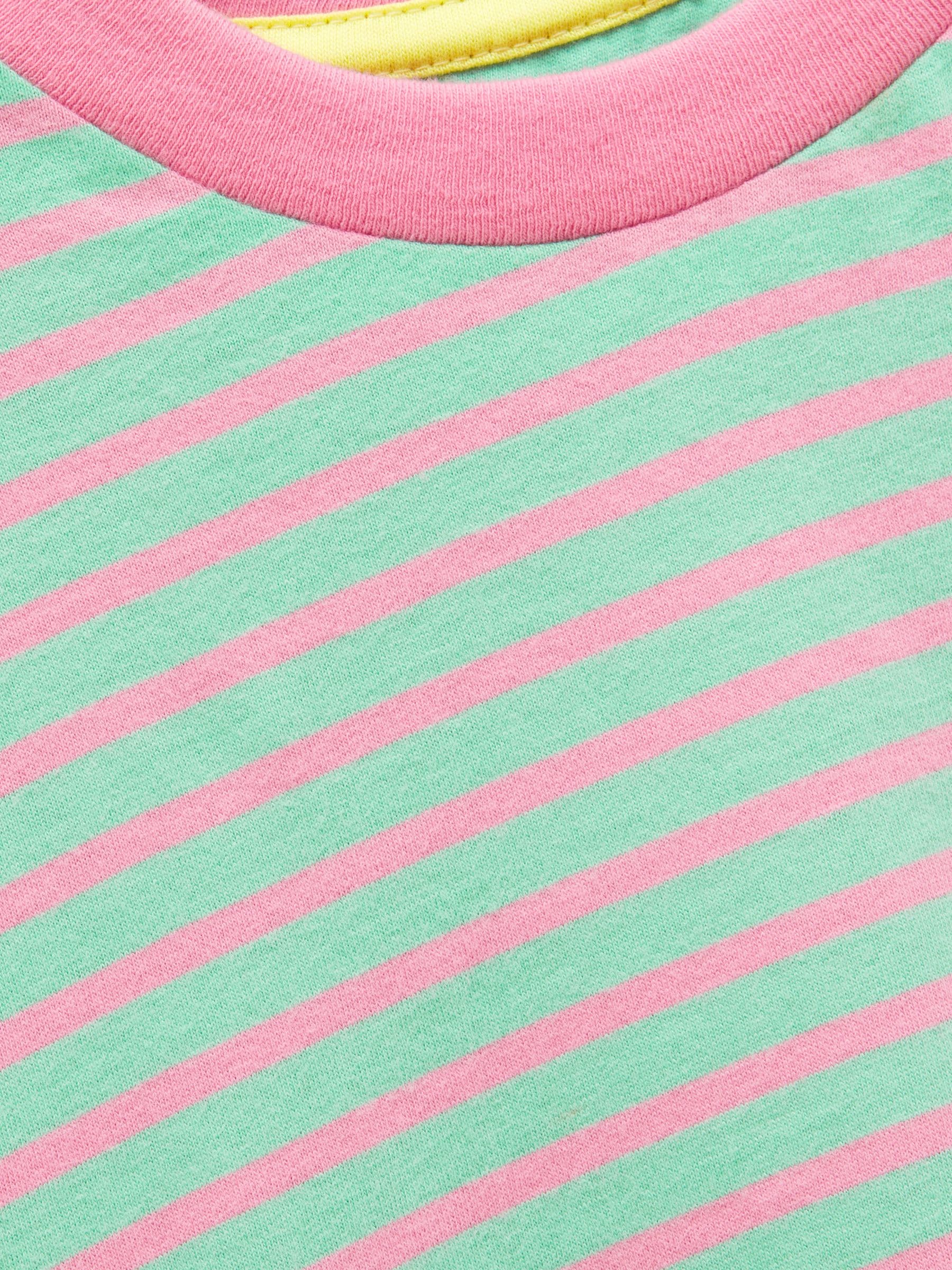 Dsiney Kidz - Joules Girls' Mila Aqua Blue Short Sleeve Stripe Boxy T-Shirt image 4