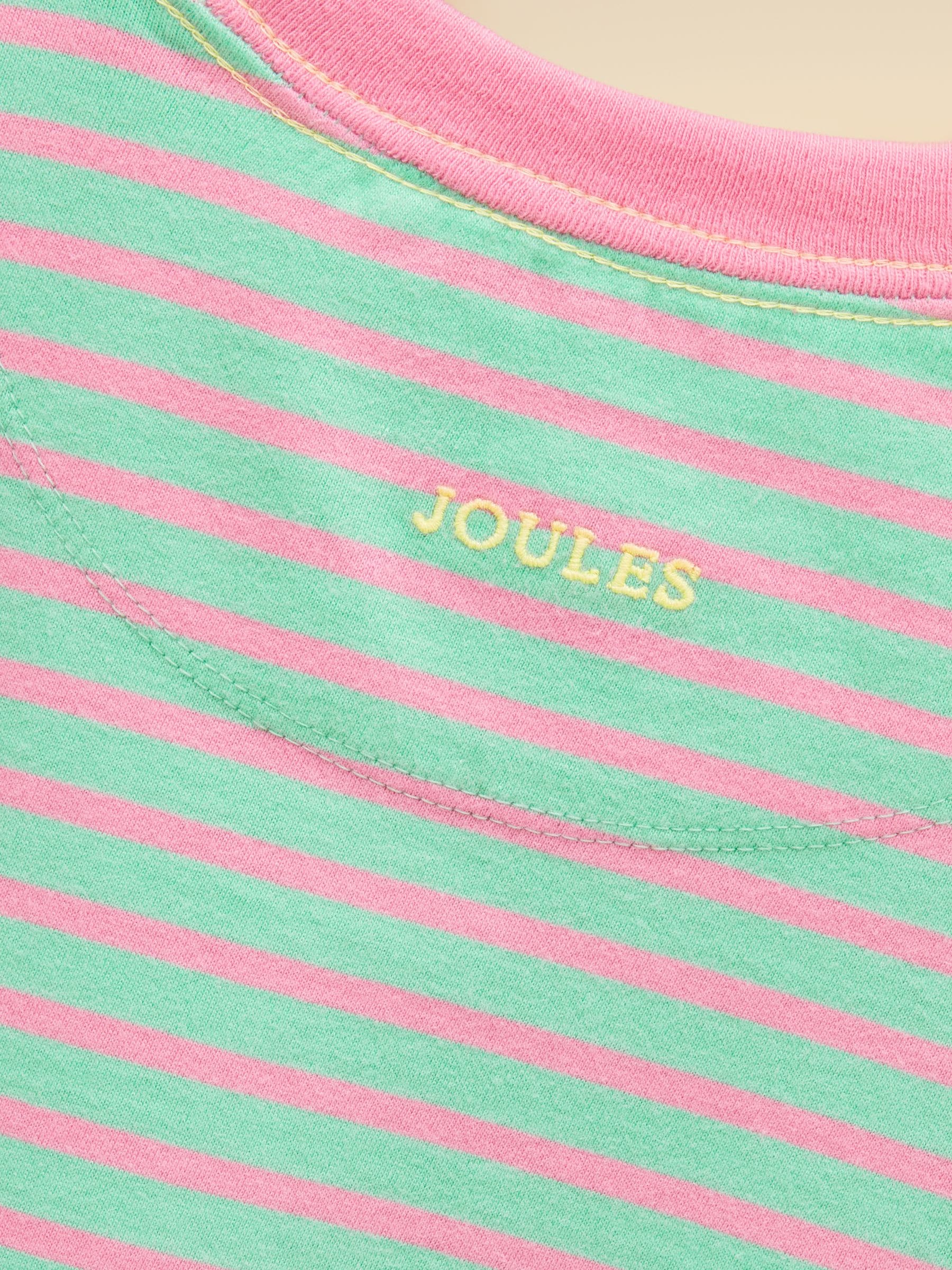 Dsiney Kidz - Joules Girls' Mila Aqua Blue Short Sleeve Stripe Boxy T-Shirt image 5