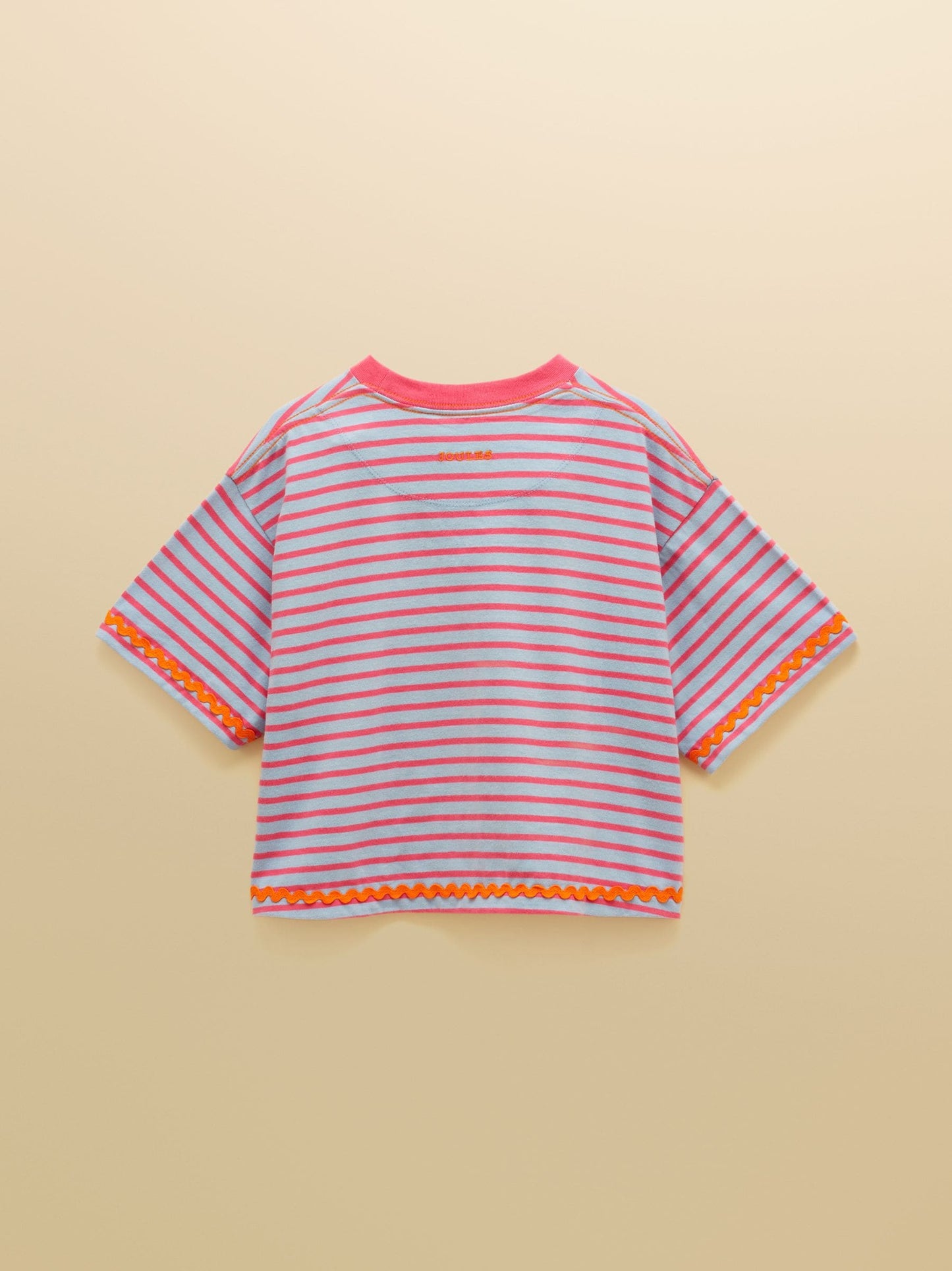 Dsiney Kidz - Joules Girls' Mila Blue Short Sleeve Stripe Boxy T-Shirt image 2