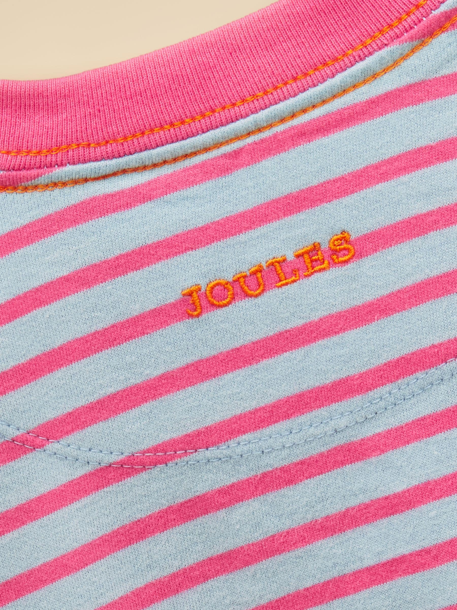Dsiney Kidz - Joules Girls' Mila Blue Short Sleeve Stripe Boxy T-Shirt image 4
