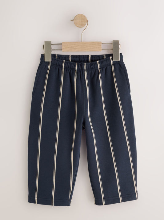 Navy Stripe Single Wide Leg Jersey Joggers (3mths-7yrs) - image 1