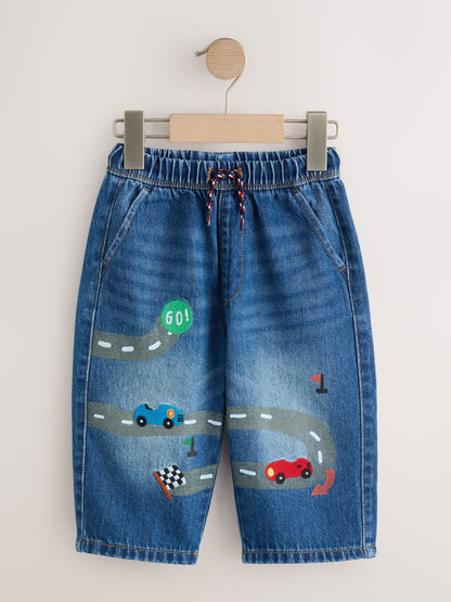 Dsiney Kidz - Mid Blue Denim Car Wide Fit Jeans (3mths-7yrs) image 1