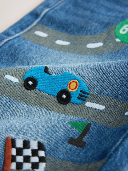 Dsiney Kidz - Mid Blue Denim Car Wide Fit Jeans (3mths-7yrs) image 4