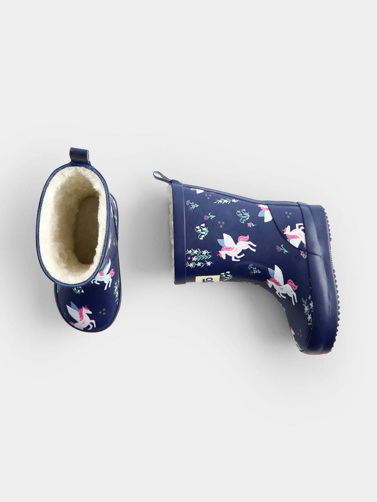 Dsiney Kidz - JoJo Maman Bébé Blue Unicorn Cosy Lined Wellies image 4