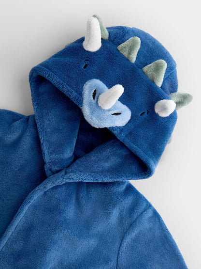 Dsiney Kidz - JoJo Maman Bébé Mid Blue Dinosaur Fleece Robe image 4