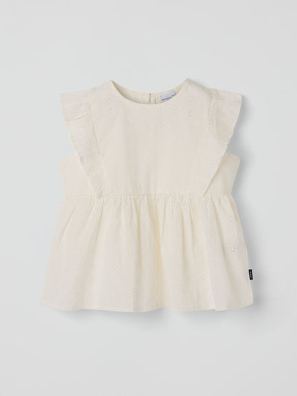Dsiney Kidz - Polarn O. Pyret White Organic Cotton Ruffled Blouse image 1