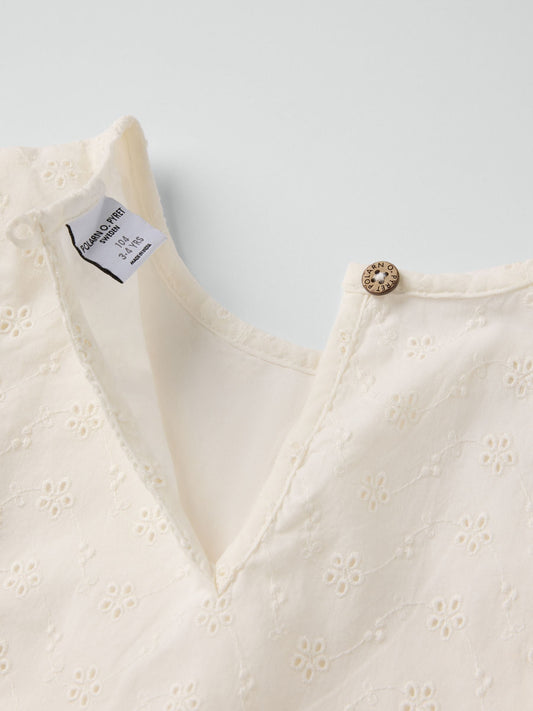 Dsiney Kidz - Polarn O. Pyret White Organic Cotton Ruffled Blouse image 2