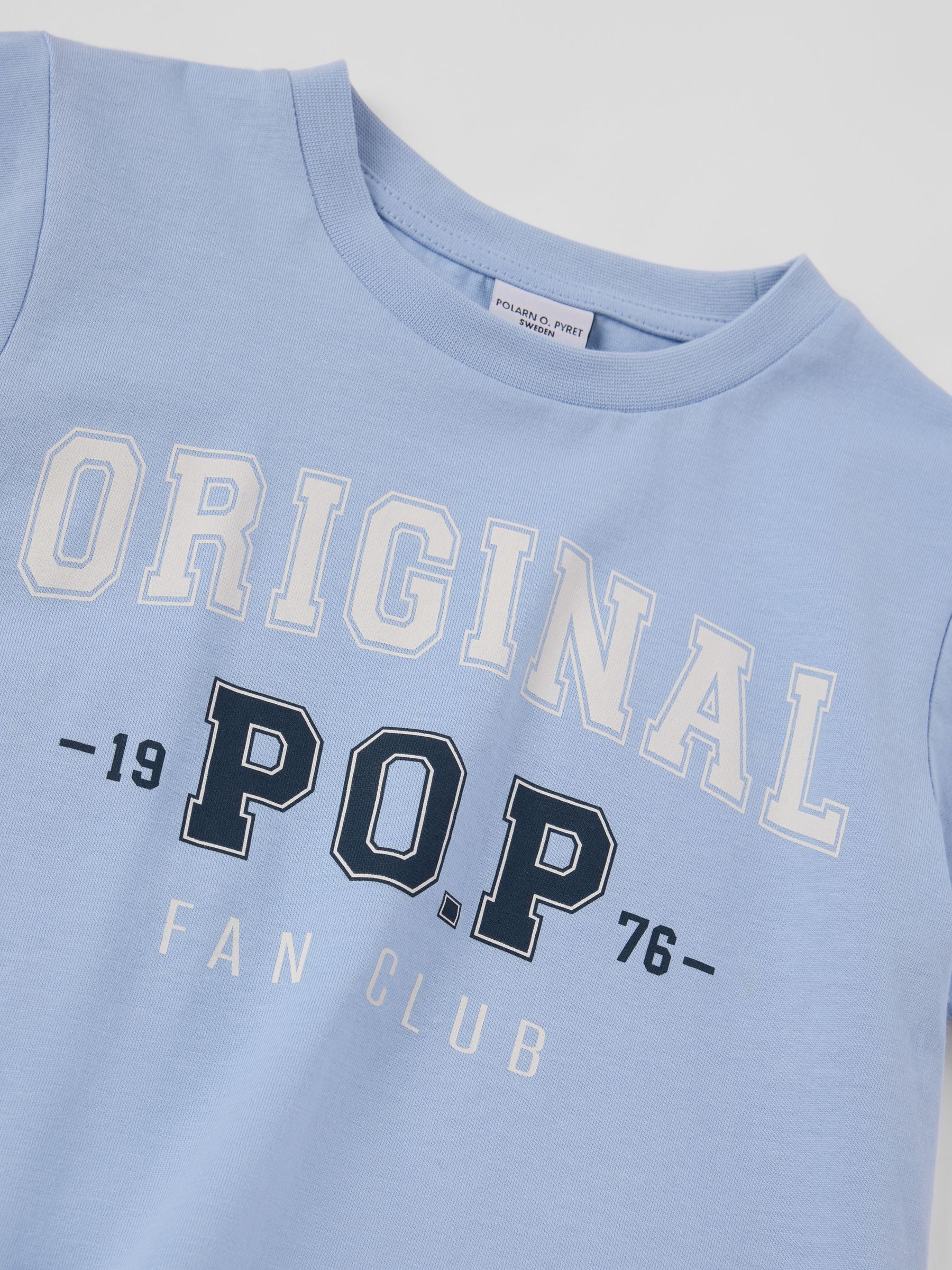 Polarn O. Pyret Blue Cotton Printed T-Shirt image 3