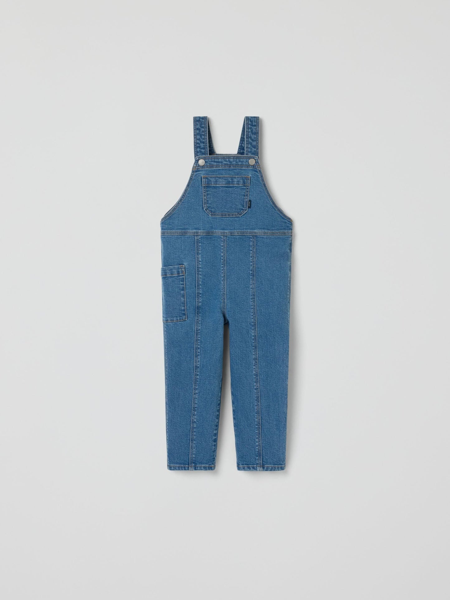 Polarn O. Pyret Blue Cotton Denim Dungarees image 2