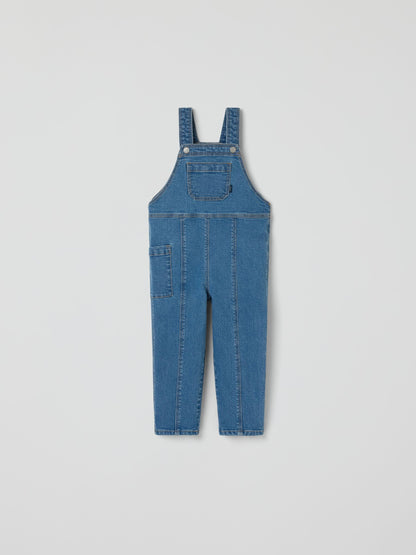 Polarn O. Pyret Blue Cotton Denim Dungarees image 2