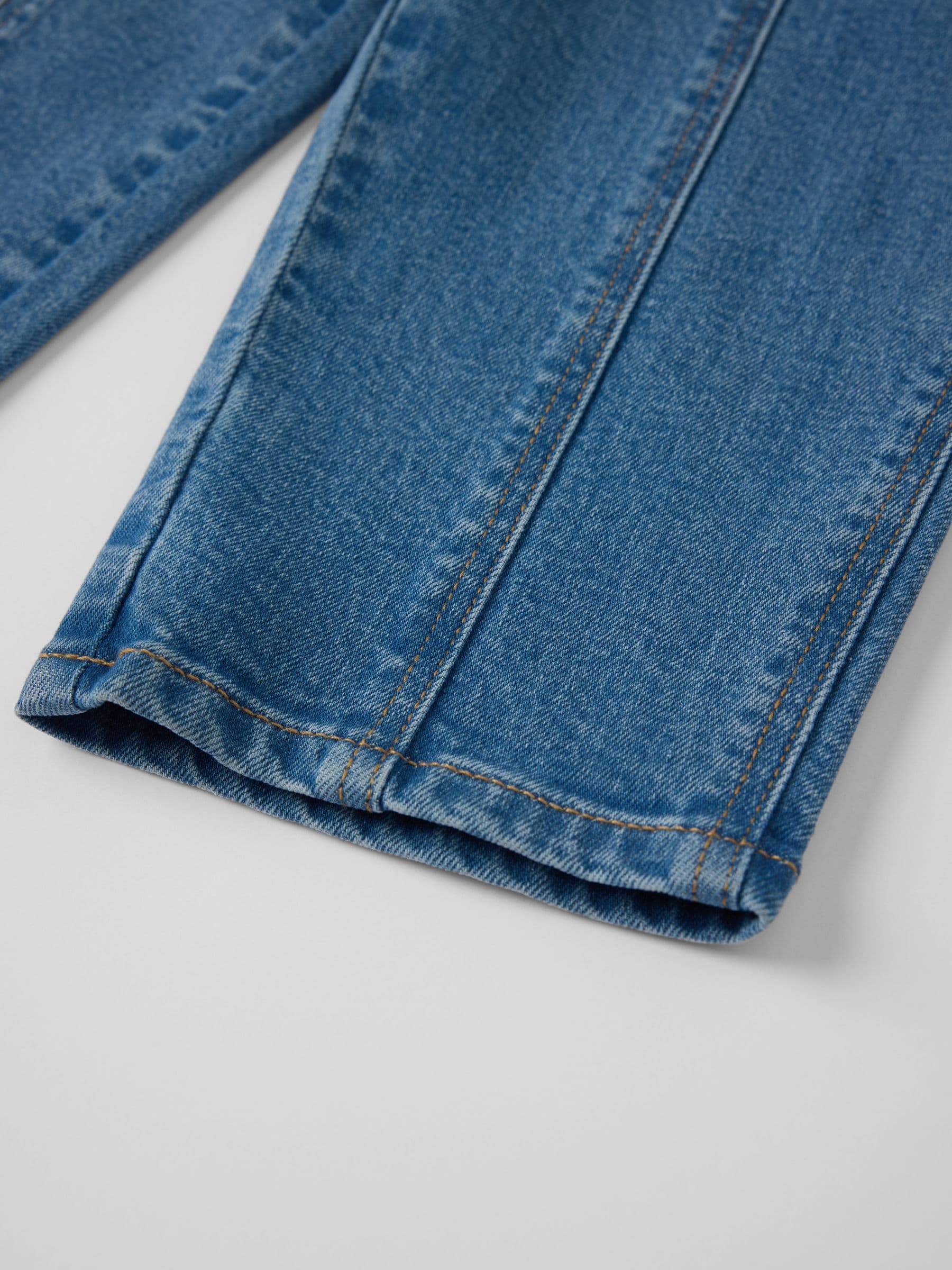 Polarn O. Pyret Blue Cotton Denim Dungarees image 4