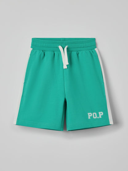Dsiney Kidz - Polarn O. Pyret Green Varsity Style Shorts image 1