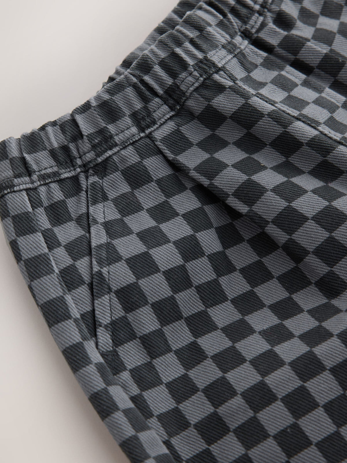 Black/Grey Checkerboard Wide Fit Pull On Barrel Trousers (3mths-7yrs) - image 10