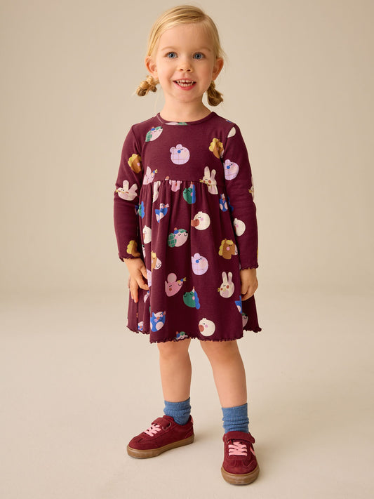 Dsiney Kidz - Navy Long Sleeve Ribbed Dress (3mths-7yrs) image 1