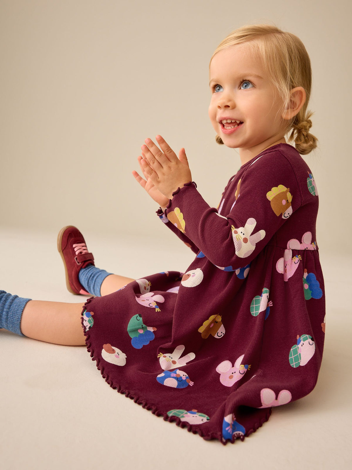 Dsiney Kidz - Navy Long Sleeve Ribbed Dress (3mths-7yrs) image 3
