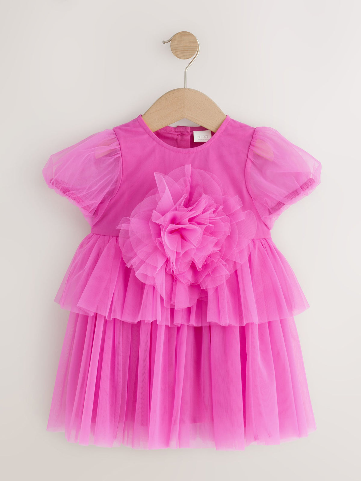 Pink Short Sleeve Mesh Corsage Flower Dress (3mths-7yrs) - image 4