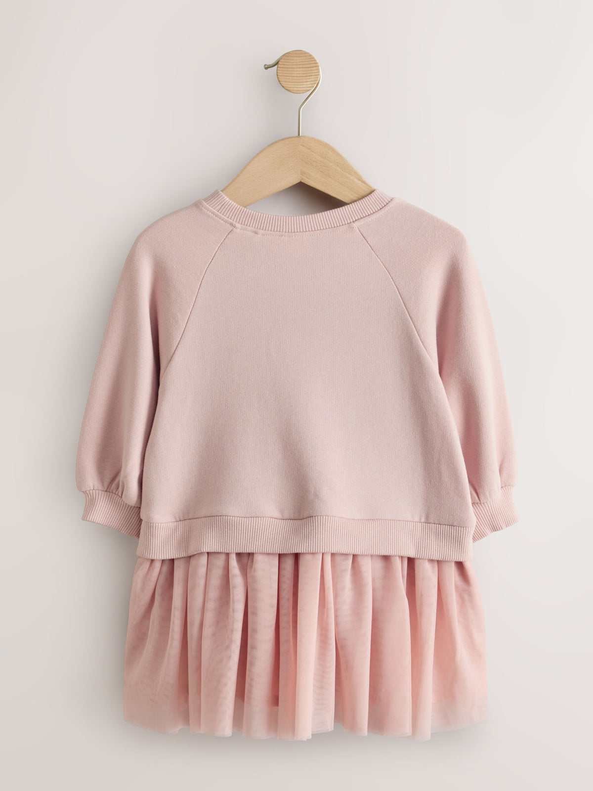 Pink Christmas Long Sleeve Sweat Mesh Dress (3mths-7yrs) - image 2