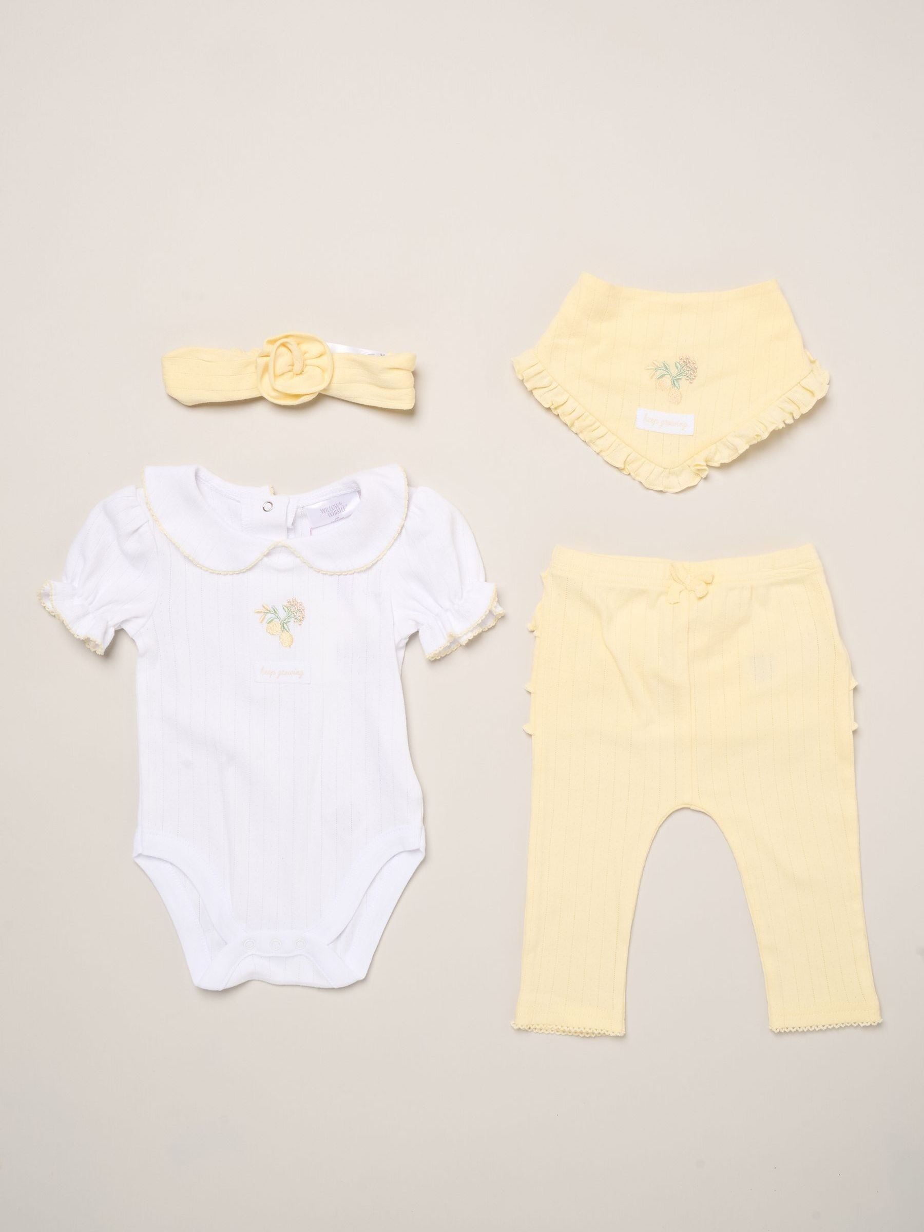 Rock-A-Bye Baby Boutique Yellow Baby Outfit Set 4 Piece image 1