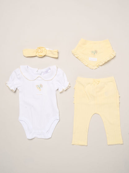 Rock-A-Bye Baby Boutique Yellow Baby Outfit Set 4 Piece image 1