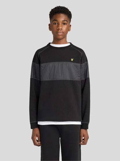 Dsiney Kidz - Lyle & Scott Black Panel Crew Neck Sweatshirt image 1