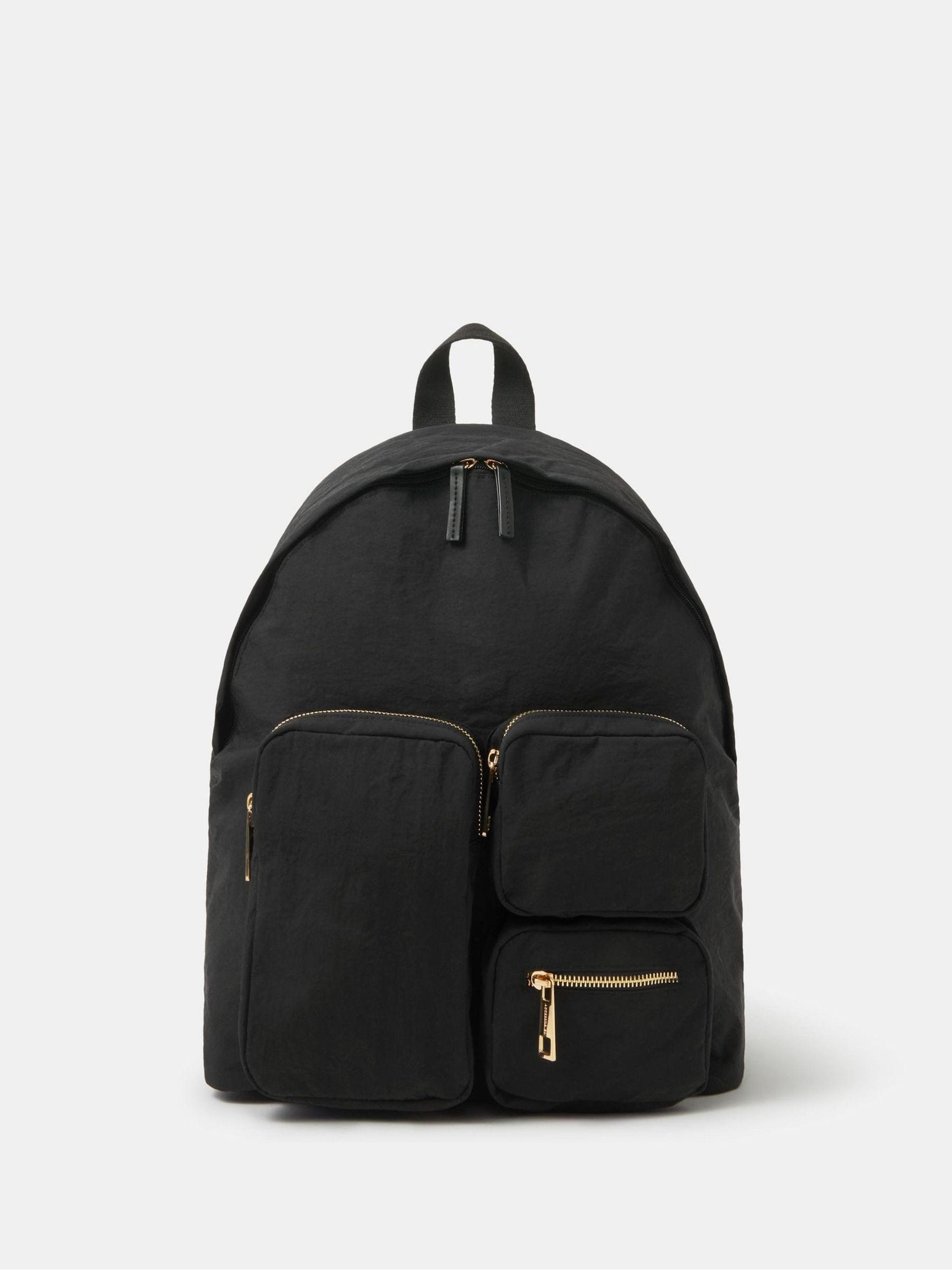 Accessorize Black Multi-Pocket Nylon Backpack image 1