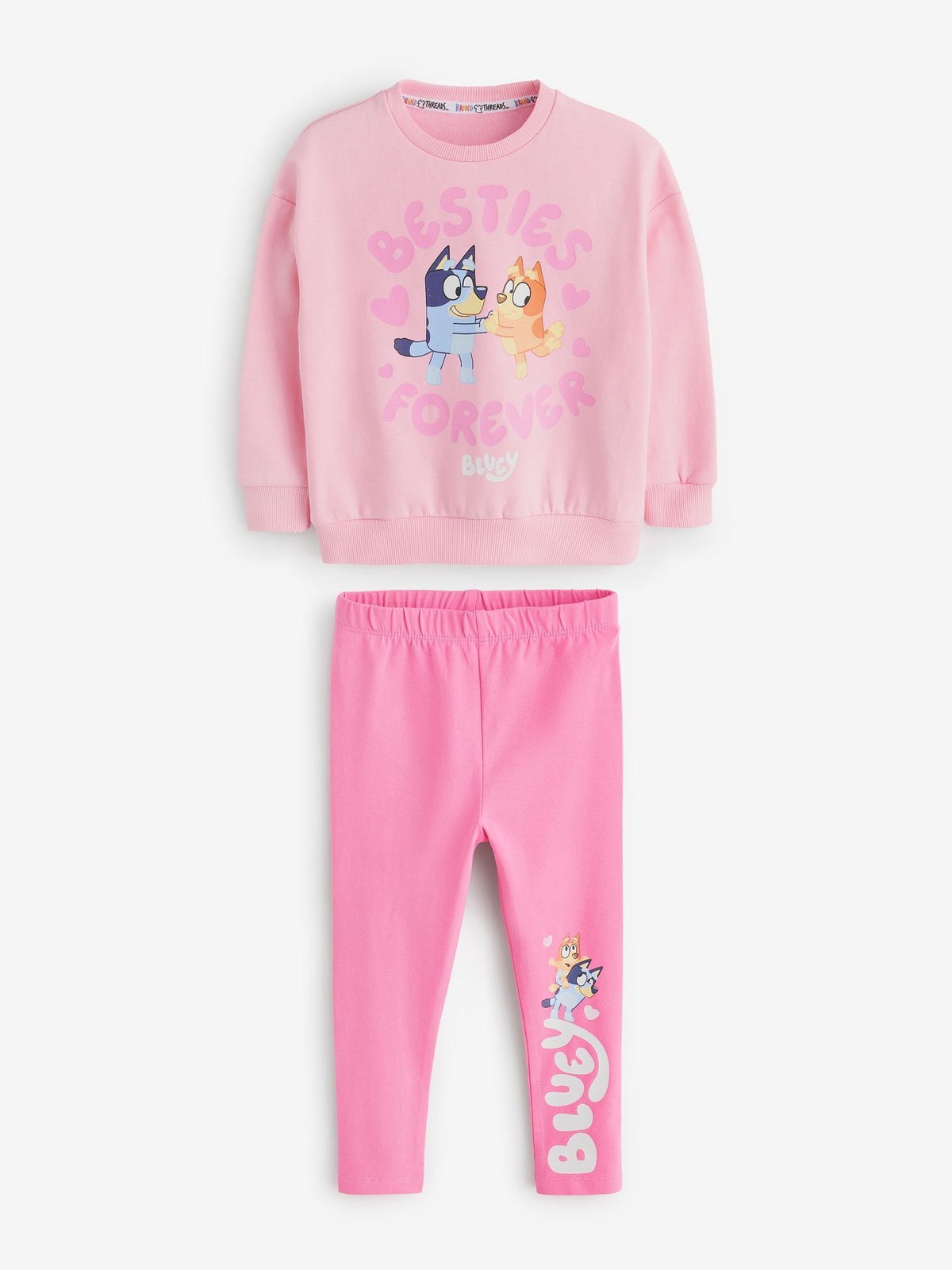 Brand Threads Pink Bluey Girls Jogger Daywear Set - image 1