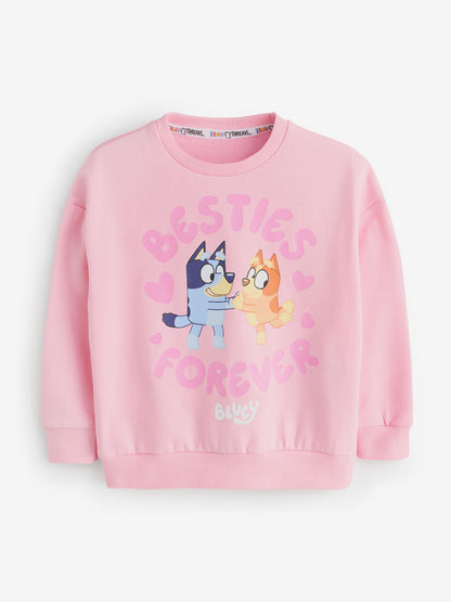 Brand Threads Pink Bluey Girls Jogger Daywear Set - image 4