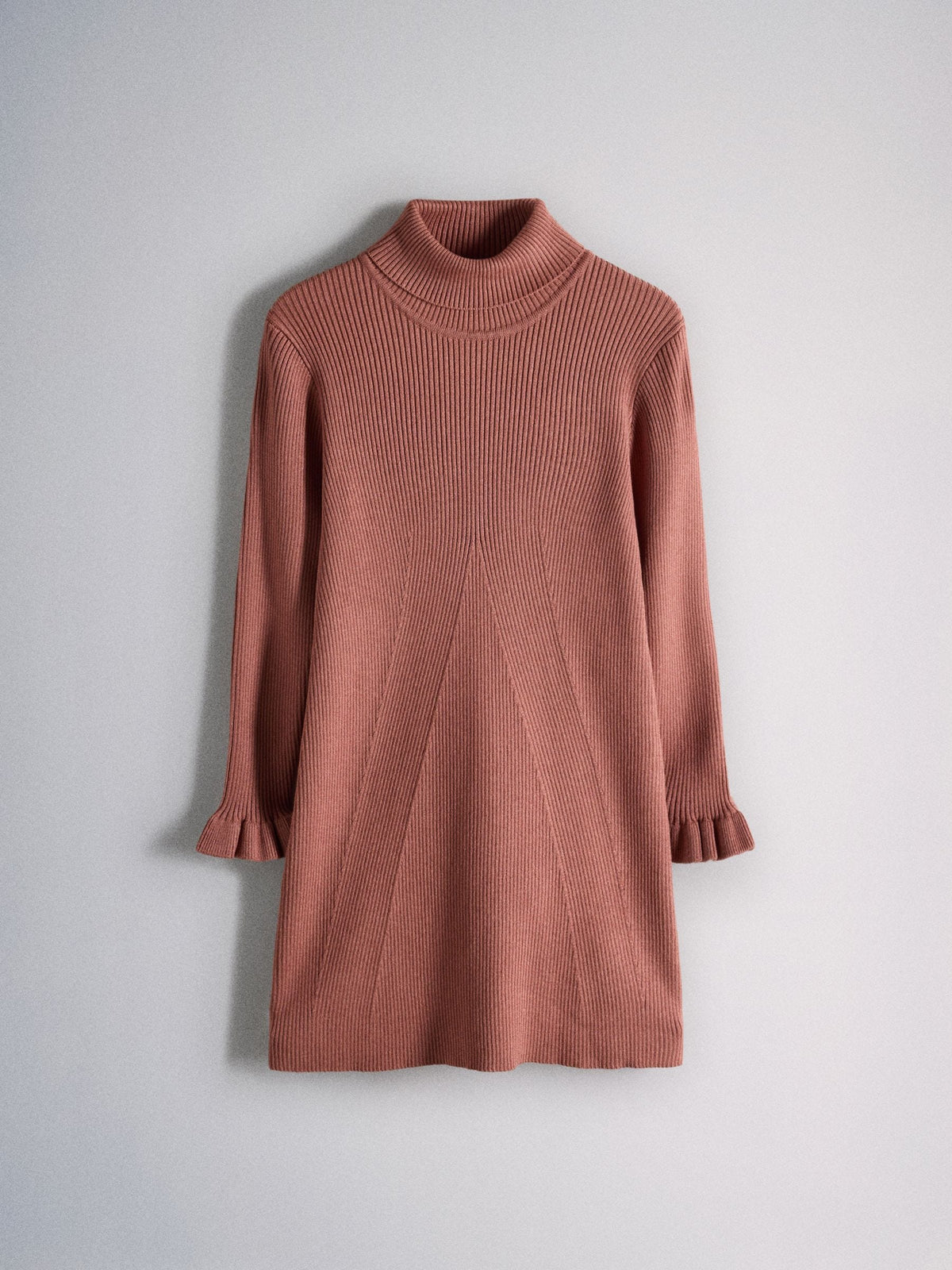 Dsiney Kidz - The Set 2 Pack Knitted Long Sleeve Roll Neck Rib Dresses Pink/Brown image 3