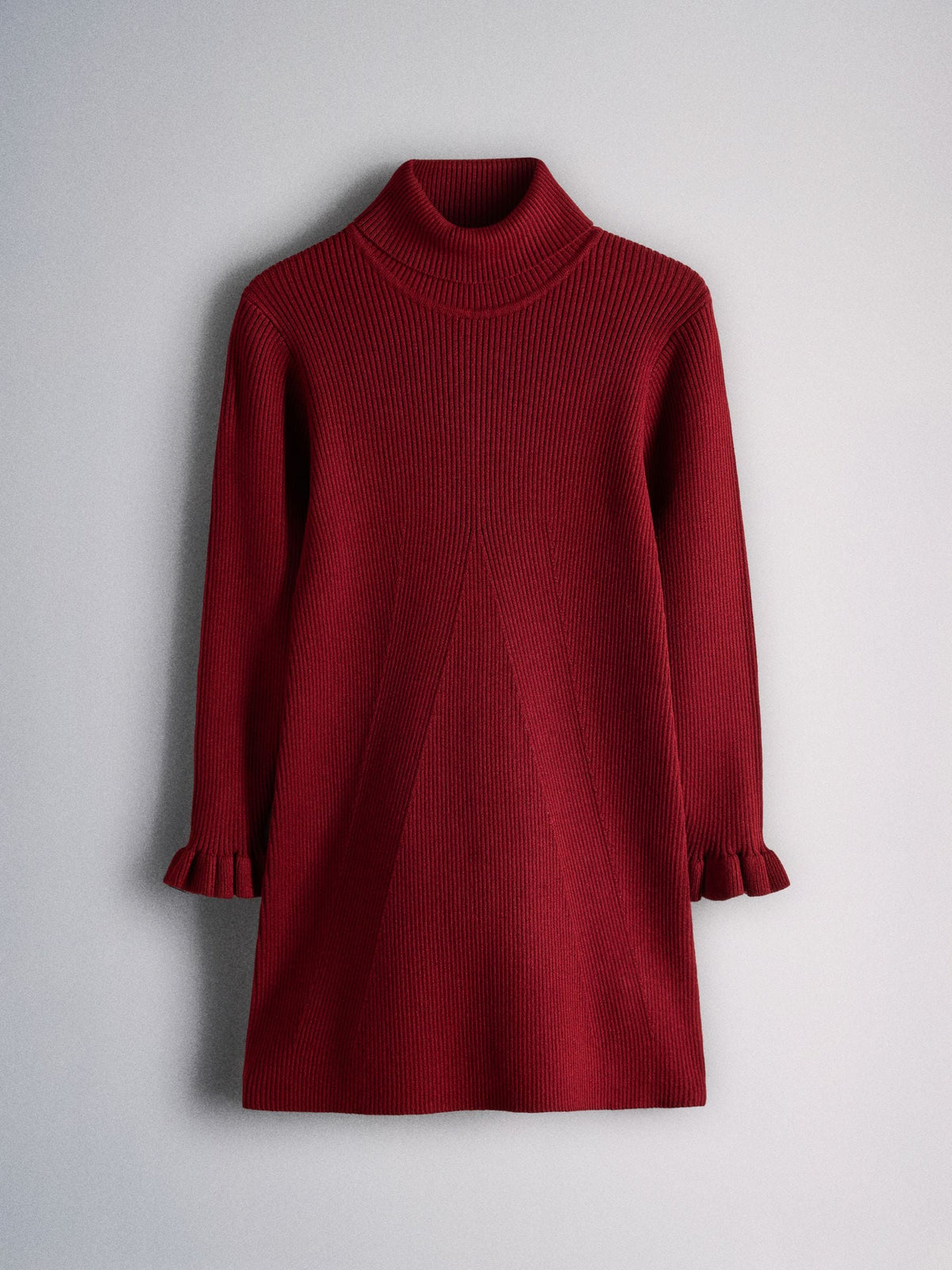 Dsiney Kidz - The Set 2 Pack Knitted Long Sleeve Roll Neck Rib Dresses Red/Green image 3