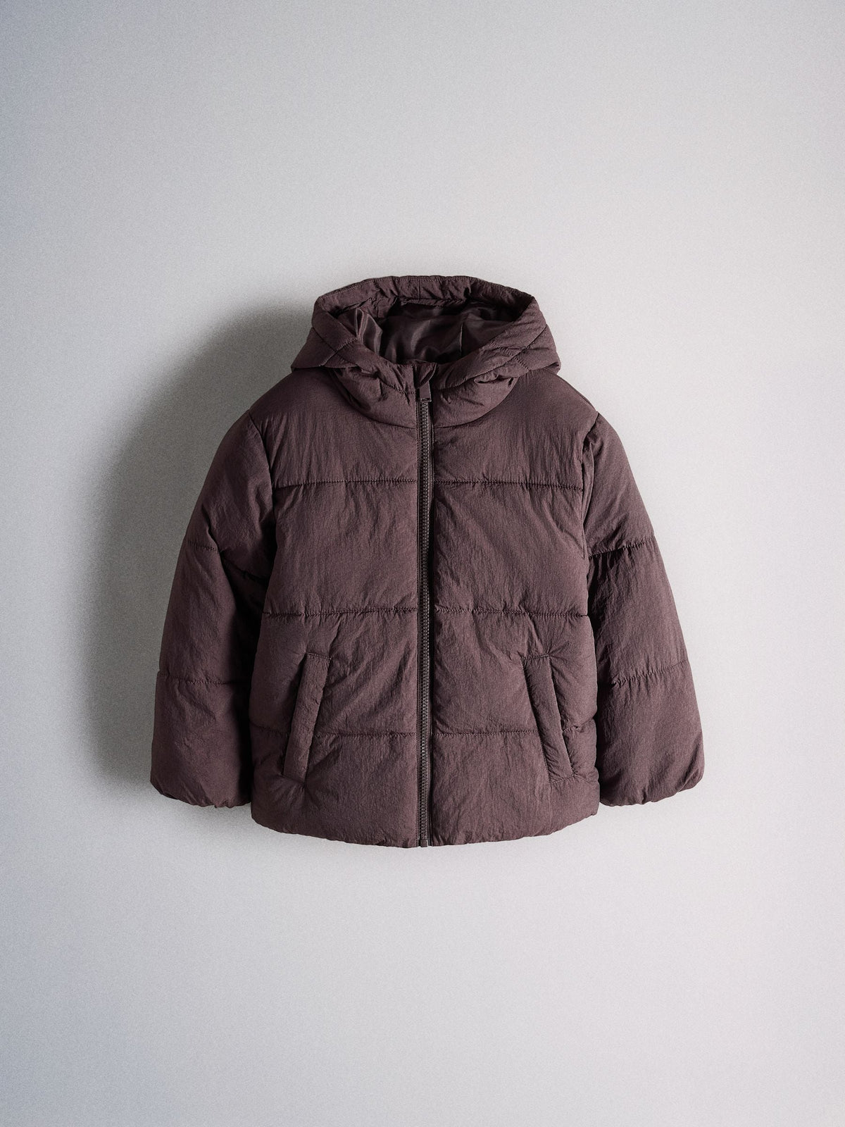 The Set Hooded Padded Jacket Chocolate Brown - image 1