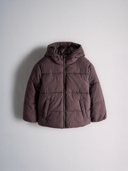 The Set Hooded Padded Jacket Chocolate Brown - image 1