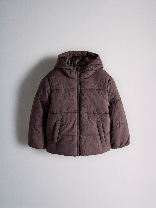 The Set Hooded Padded Jacket Chocolate Brown - image 1