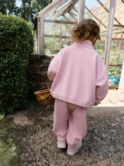 Pale Pink Fleece Half Zip Top and Barrel Trousers Set (3mths-7yrs) - image 3