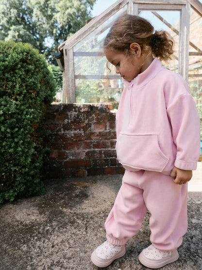 Pale Pink Fleece Half Zip Top and Barrel Trousers Set (3mths-7yrs) - image 4