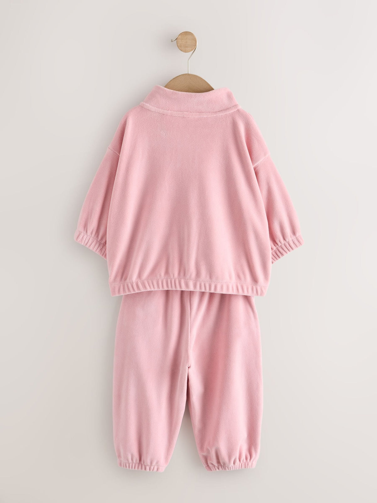 Pale Pink Fleece Half Zip Top and Barrel Trousers Set (3mths-7yrs) - image 6